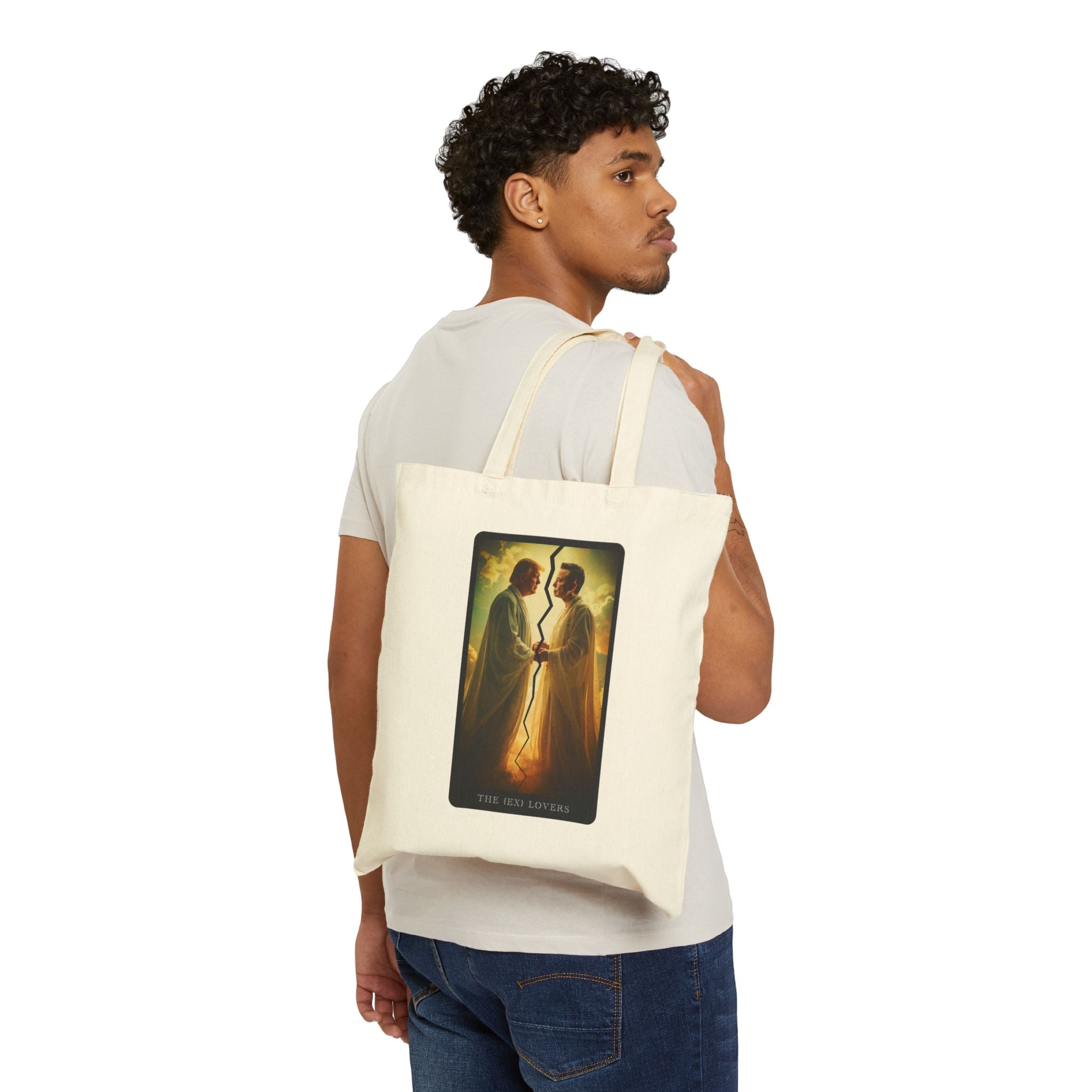 MERICA Tarot: The (EX) Lovers Cotton Canvas Tote Bag
