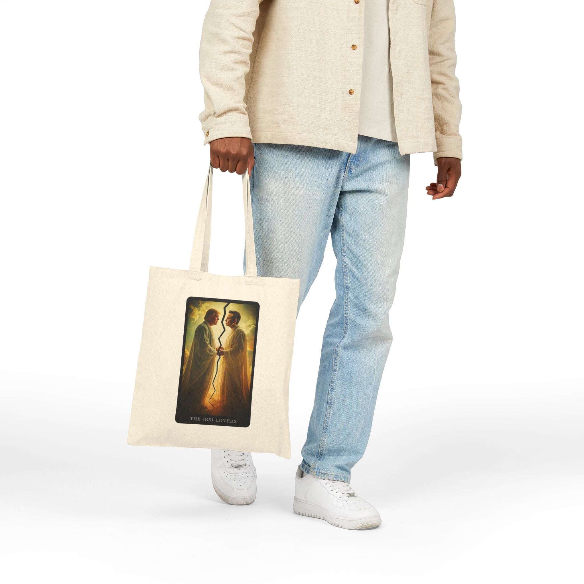 MERICA Tarot: The (EX) Lovers Cotton Canvas Tote Bag